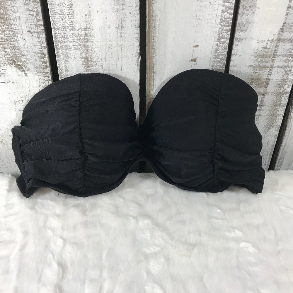Black push-up bikini top ruching